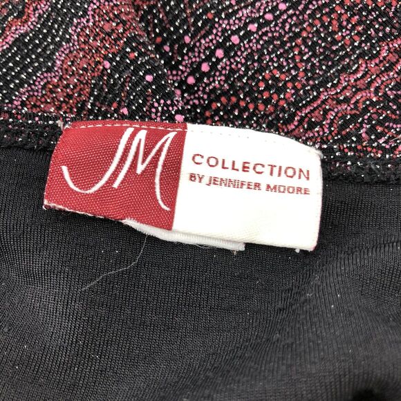 JM Collection Tunic Top Womens NO SIZE TAG Long Sleeve Burgundy Multicolor Casal - Picture 3 of 5